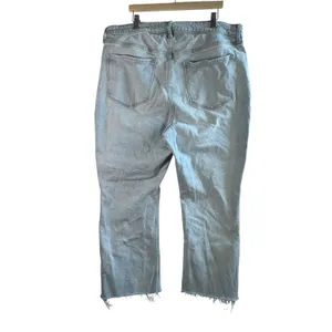 Old Navy Higher High-Rise Flare Jeans Light‎ Wash Raw Hem Cotton Stretch 18 Y2K thumbnail 5