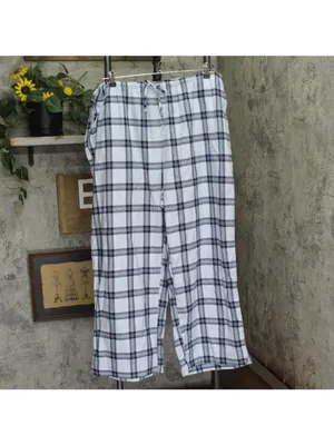 NWT Wild Fable Wide-Leg Mid-Rise Elastic Waist Pajama Pants Plaid Blue 2X thumbnail 2