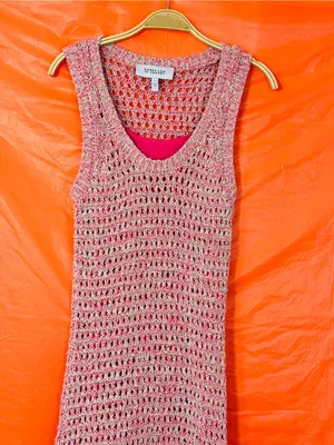 Derek Lam Pink Open-Knit Maxi Cover-Up thumbnail 7