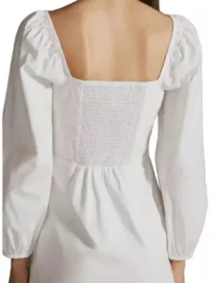 Free People Forget Me Not white puff sleeve mini dress size XS boho clean girl thumbnail 3