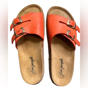 Free People Vibrant Orange Buckle Sandals thumbnail 3
