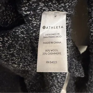 Athleta Sierra Crew Sweater Women’s Marled Black Wool Cashmere Blend Size Medium thumbnail 5
