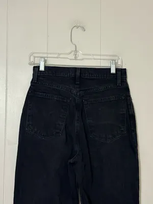 Abercrombie & Fitch Curve Love 90s Straight Ultra High Rise Black Jeans 28 6R thumbnail 6