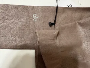 Rare NWT ALO leggings XXS brown crackled leather look. Full length brown thumbnail 3