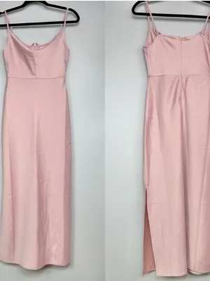 BHLDN Cowl Neck Cali Satin Charmeuse Midi Dress in Dusty Rose Pink thumbnail 3