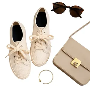 Tommy Hilfiger Toni Monogram Canvas Sneakers White Lace Up Women's 8.5M in GUC thumbnail 11