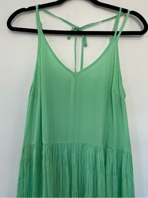 CURRENT AIR Mint Green Pleated Maxi Dress | | Boho Flowy Bright Summer Dress thumbnail 5