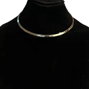 Gold tone hoop collar necklace thumbnail 1