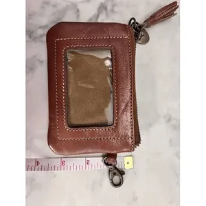 Jack‎ Mason Brown Leather ID Holder Coin Pouch Texas A&M Charm Tassel Zipper thumbnail 7