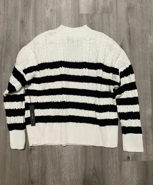 Tahari Black And White Stripes Sweater. thumbnail 5