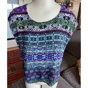 CAbi, Slvlss Multi—Color Top, Sz M thumbnail 1