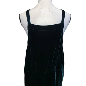 Sag Harbor Velvet Overall Jumper Dress Dark Green Vintage thumbnail 5