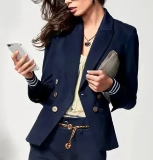 CAbi Classic Navy Blue Grand Slam Nautical Blazer Size 4 thumbnail 1