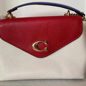 NWT Coach Red and White Leather Crossbody Bag thumbnail 4