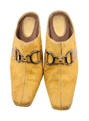 Aerosoles Monty Vintage Camel Y2K Boho suede mules slides heels shoes sz 6.5 thumbnail 1