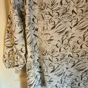 Briggs New York Tropical Leaf Print Linen-Blend Blazer Size M Sage Green thumbnail 12
