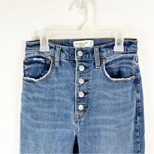 ABERCROMBIE & FITCH The Ankle Straight High Rise Button Fly Jeans Size 26 Casual thumbnail 6
