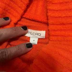 Pilcro Ribbed Mock Neck Cropped Sweater Orange Oversized Batwing S Boho Cozy thumbnail 2