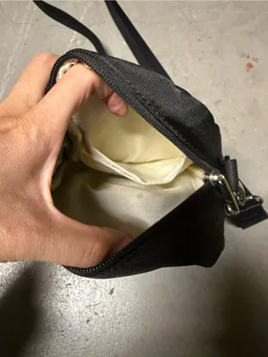 Black unisex nylon waterproof crossbody travel bag thumbnail 3