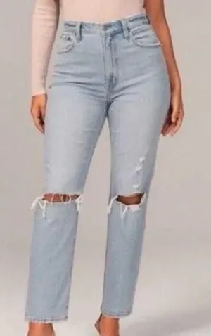 Abercrombie Curve Love Ankle Straight Ultra High Rise Jeans thumbnail 1