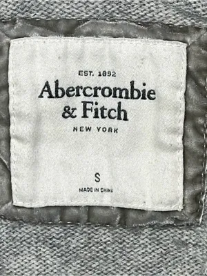 Abercrombie & Fitch Womens Full Zip Y2K Cable Knit Hoodie Size S Gray Preppy thumbnail 6
