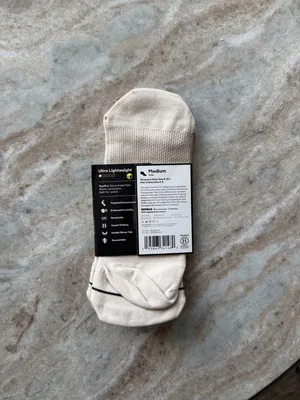 BOMBAS RunPro Ankle Socks - NWT - Pebble Sand - Medium M thumbnail 4