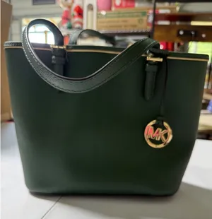 Michael Kors Voyager Medium Top Zip Tote Dark Green Saffiano Leather Handbag thumbnail 1