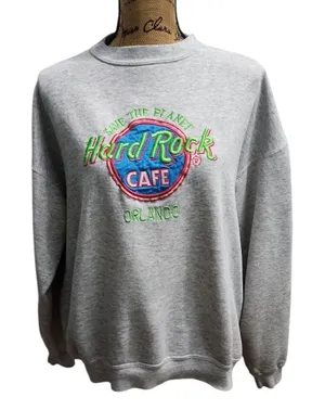 Hard Rock Cafe Orlando Sweatshirt Pullover Crew Neck Embroidered XL‎ thumbnail 1