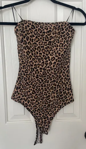 Leopard print bodysuit Brown thumbnail 1