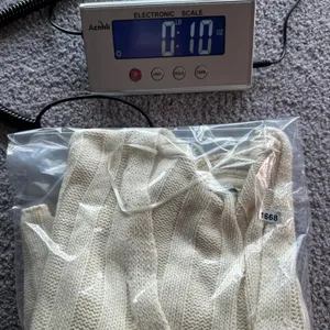 Urban Outfitters Cream Ribbed Knit Cropped V Neck Sweater Long Sleeve Size S thumbnail 7