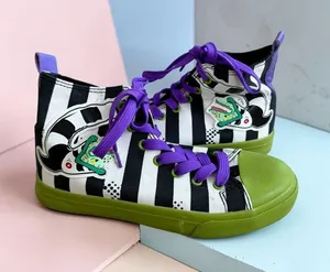 BEETLEJUICE Women’s Sand Monster Striped High Top Sneakers Size 7 thumbnail 1