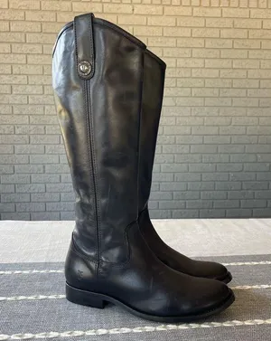 Frye Melissa Button Inside Zip Boots Black Riding Boots Women’s Size 6 thumbnail 4