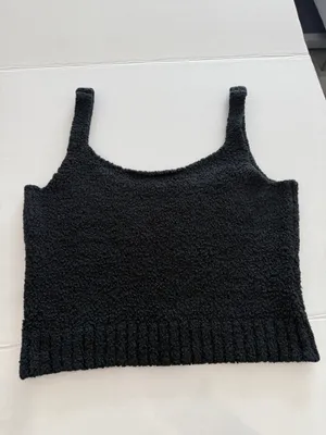SKIMS Black Fuzzy Tank Top Women’s Vest Sleeveless Knit Large/X-Large thumbnail 3
