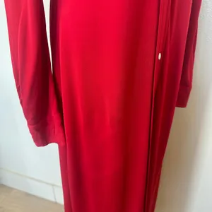 Polo Ralph Lauren Red Midi Shirt Dress MEDIUM Duster Preppy Jersey Designer $300 thumbnail 14