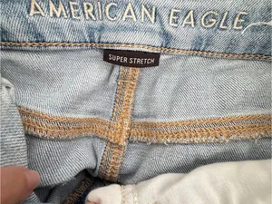 American Eagle Outfitters Light Wash Distressed Denim Shorts thumbnail 9