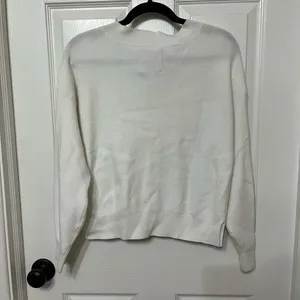 Abercrombie & Fitch v neck white sweater oversized size XS‎ thumbnail 4