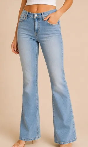 Vintage Zena Jeans 8P Y2K Light Wash Bootcut Stretch Denim Petite thumbnail 1