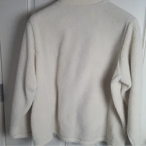 Lands End Teddy Fleece Half Zip Cream Pullover Size Small thumbnail 8