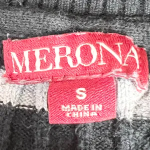 Merona Black & Gray Striped V Neck Pullover Sweater Top Size Small thumbnail 7