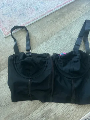 Edikted Black Bustier Crop Top with Straps thumbnail 3