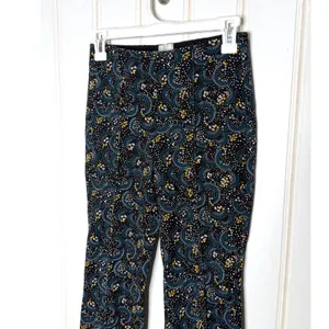 Maeve Anthropologie Margot Kick Flare Cropped Pants Swirl Print XXS High-Rise thumbnail 5