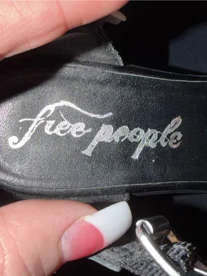 Free People Black Leather Platform Mary Jane Heels 38.5 / 8.5 thumbnail 3