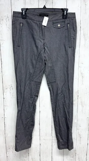 Theory Pants Women Size 6 Slim Split Straight Mid Jeans‎ Washed Gray Zip Pockets thumbnail 1