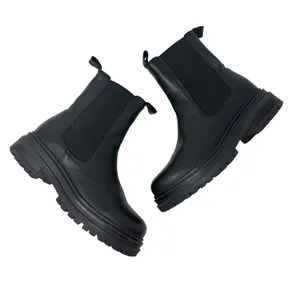Miz Mooz Black Leather Chelsea Boots Chunky Lug Sole Platform Black Size US 6 thumbnail 1