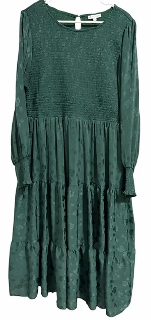 Baltic Born‎ Stockholm Smocked Dress Forest Green Women's Size 2XL thumbnail 1