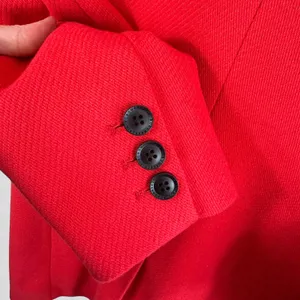 BCBGMAXAZRIA Womens Red Single Button Riding Coat Jacket Bold Chic Size S Small thumbnail 4