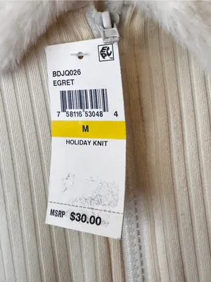 Ribbed Zip-Up Teddy Jacket with Faux Fur Collar - Cream thumbnail 4