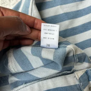 Buddy Love Blue and White Jojo High Waist Stripe Flare Jeans Size 28 thumbnail 13