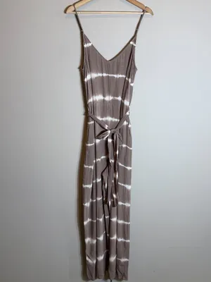 American Eagle Tie Dye Wide Leg Jumpsuit Women's Large Brown Flowy Boho Festival thumbnail 5