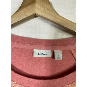 L.L. Bean Womens Sweater‎ Top Roll Tab Sleeve Cotton Heathered Pink Size XL thumbnail 4